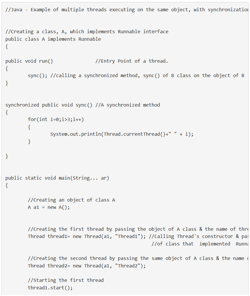 Synchronization in Java