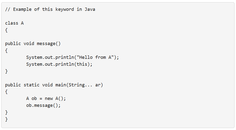 Java this keyword