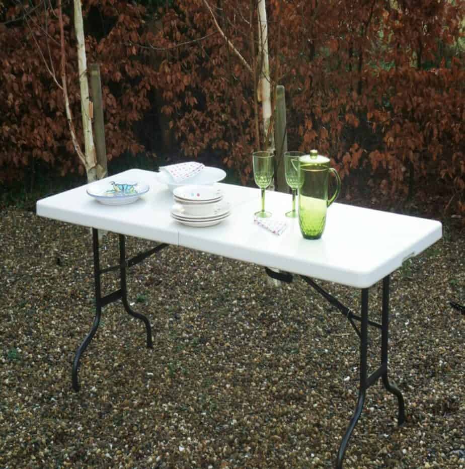 Supreme 1.8M Trestle Folding Table White + FREE Mini Matt Tablecloth Decor Essentials