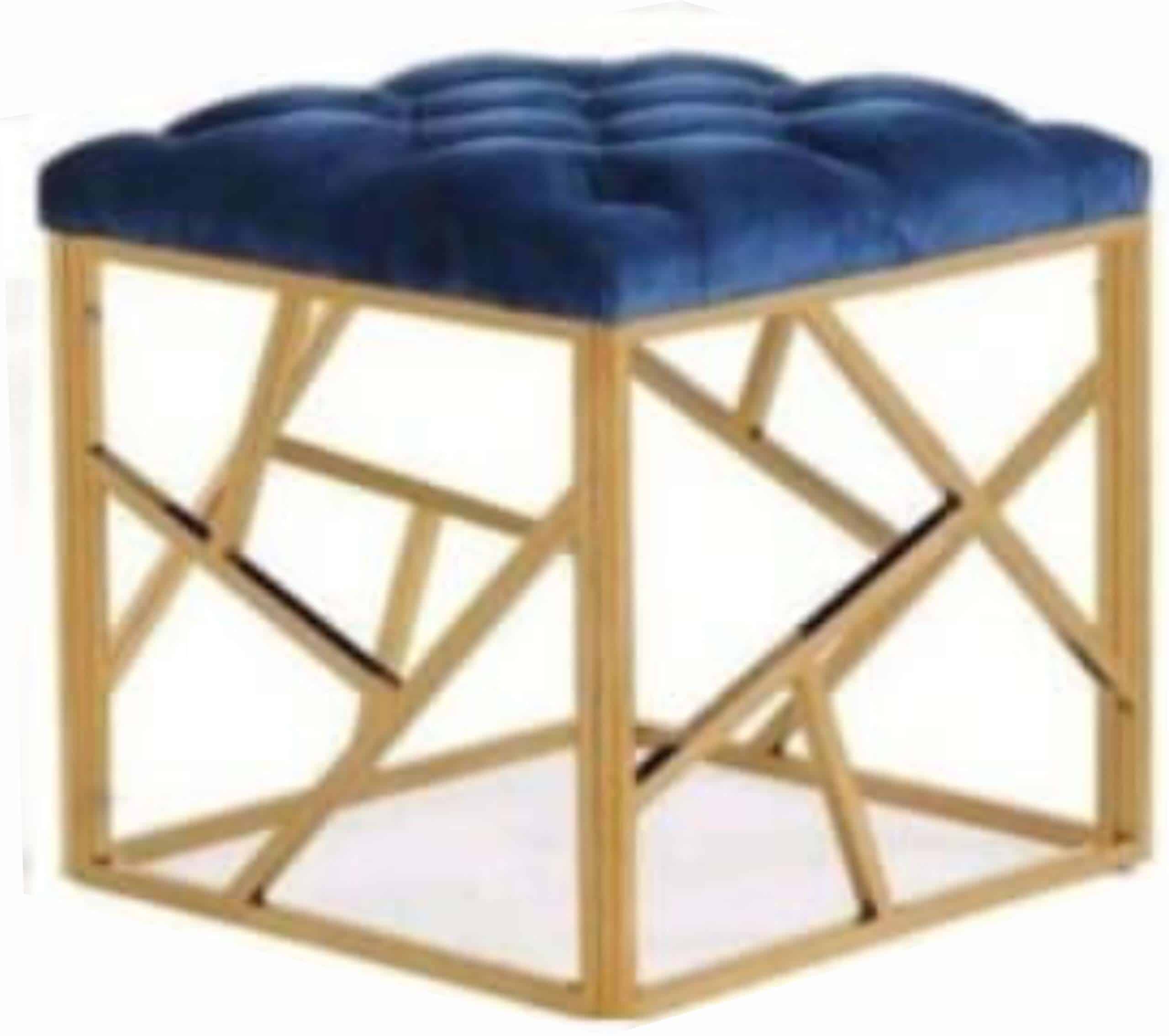 U & G Fabric Stool Steel Legs Decor Essentials
