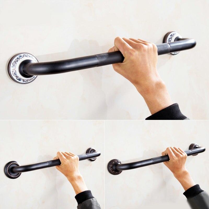 Antique Brushed Brass Bathroom Grab Bars with Texturized Safety Grip