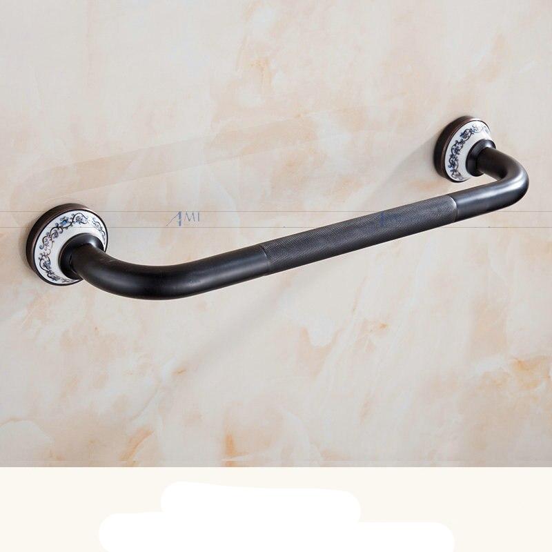 Antique Brushed Brass Bathroom Grab Bars with Texturized Safety Grip