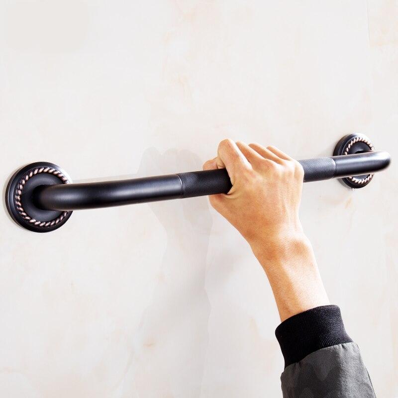 Antique Brushed Brass Bathroom Grab Bars with Texturized Safety Grip