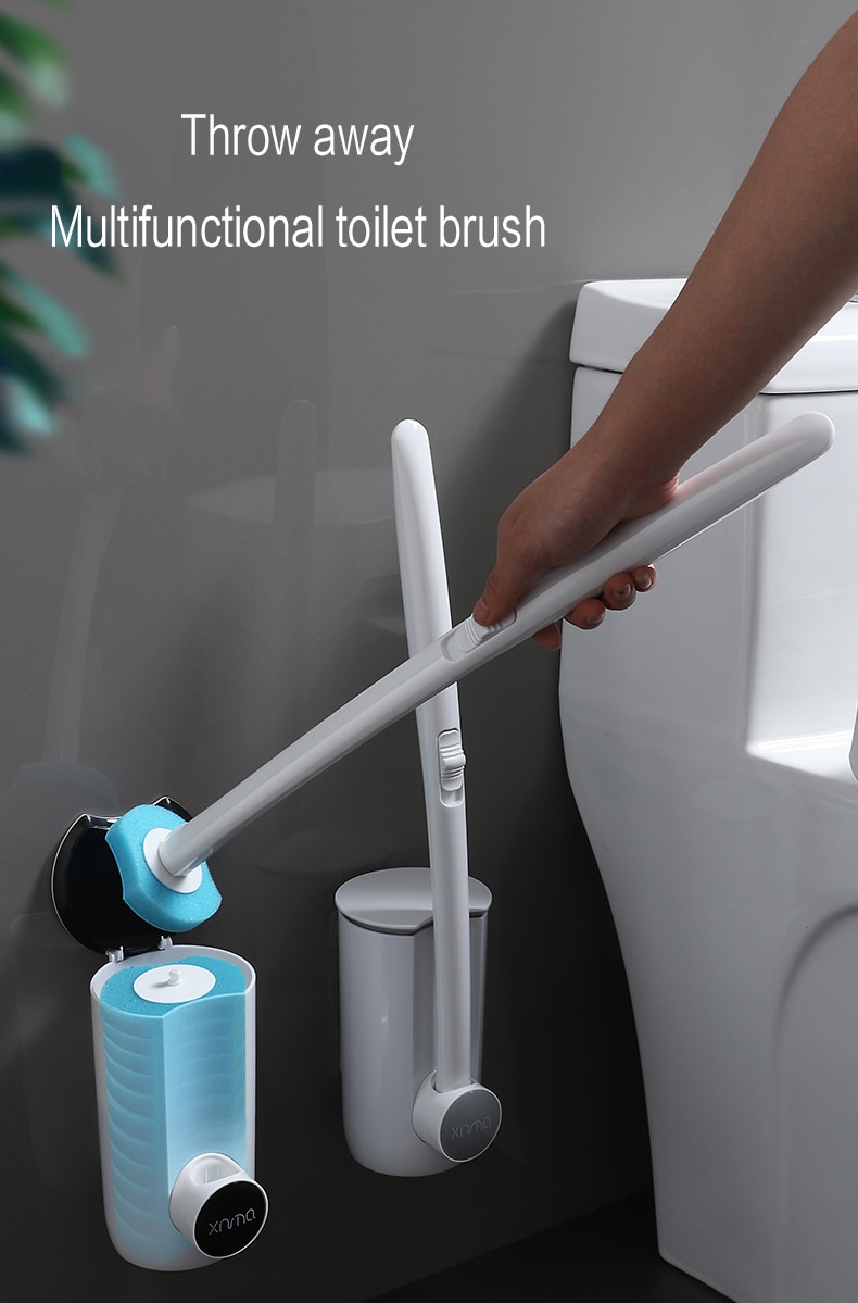 Disposable Toilet Brush with ThrowAway Toilet Cleaning Pads