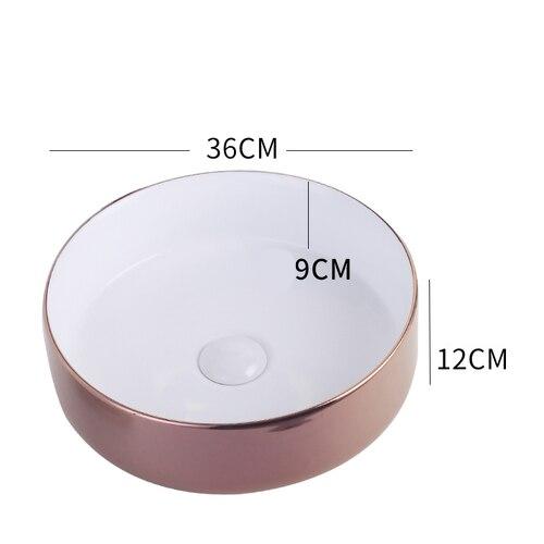 Round Rose Gold Countertop Bathroom Vessel Sink