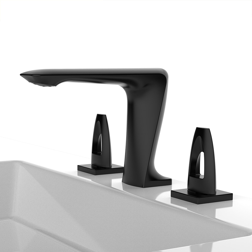 Futuristic Gunmetal Threehole Deck Mounted Bathroom Faucet