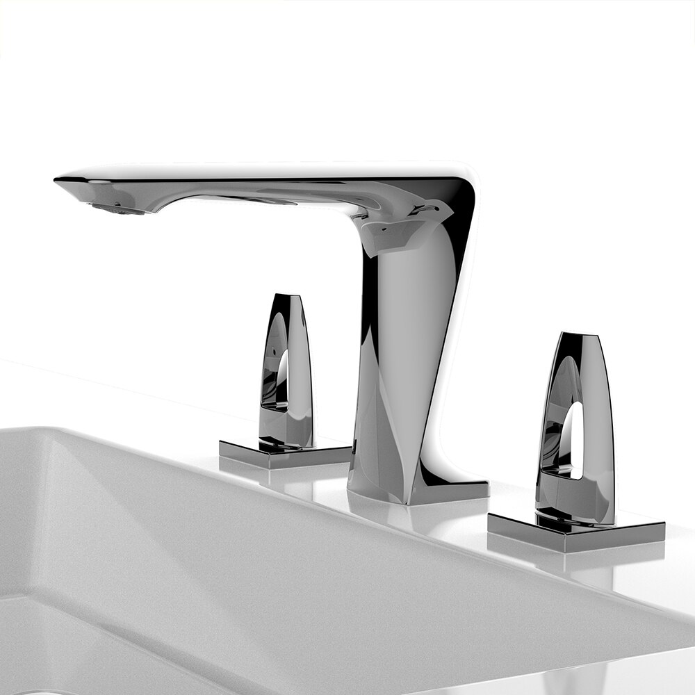 Futuristic Gunmetal Threehole Deck Mounted Bathroom Faucet Decoratormall