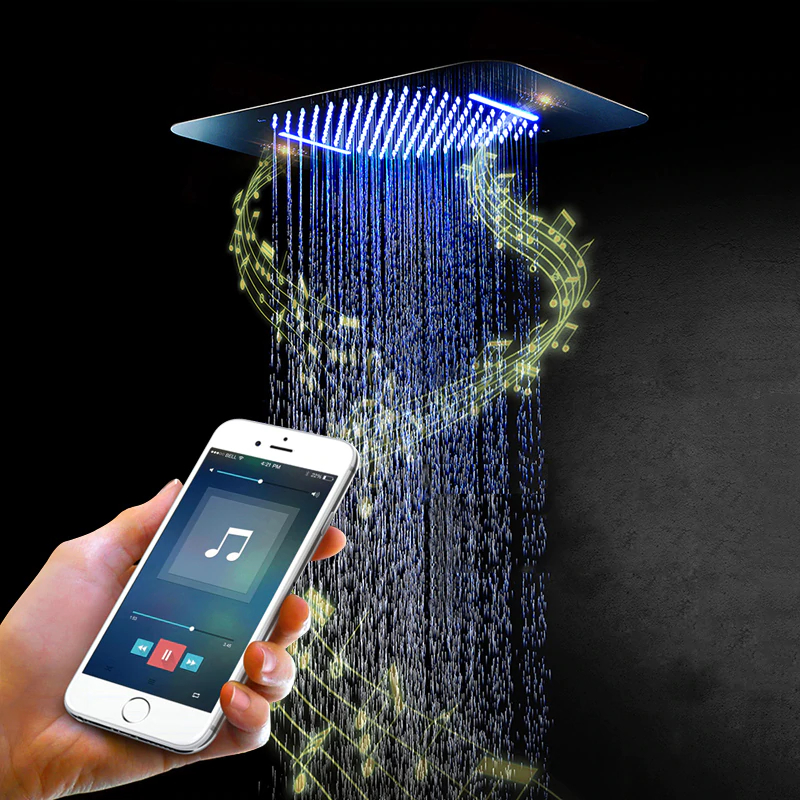 Luxurious HighEnd Rain Shower System with LED lights and Bluetooth