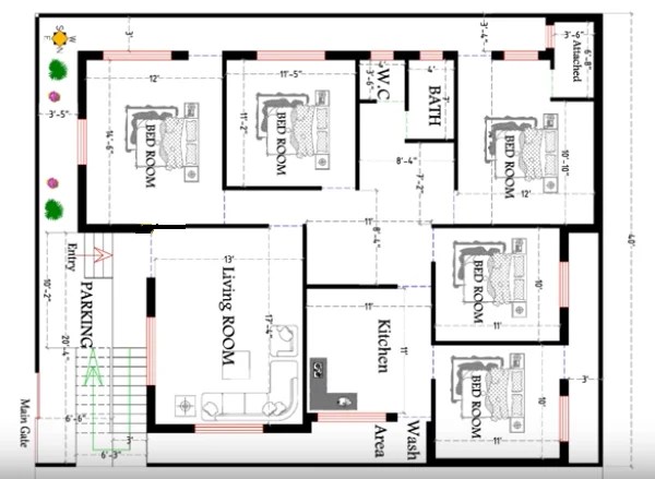House Plans For 40 X 50 Feet Plot DecorChamp