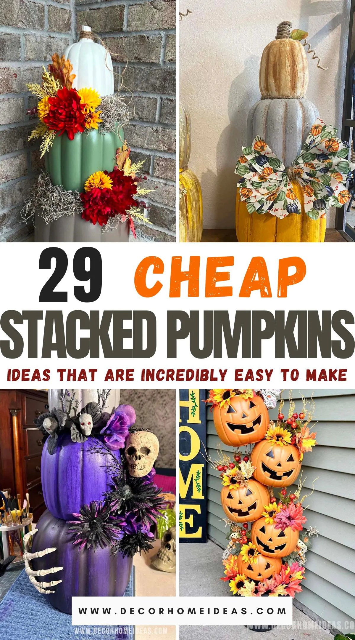 29 Cheap Stacked Pumpkins Ideas That Are Incredibly Easy To Make