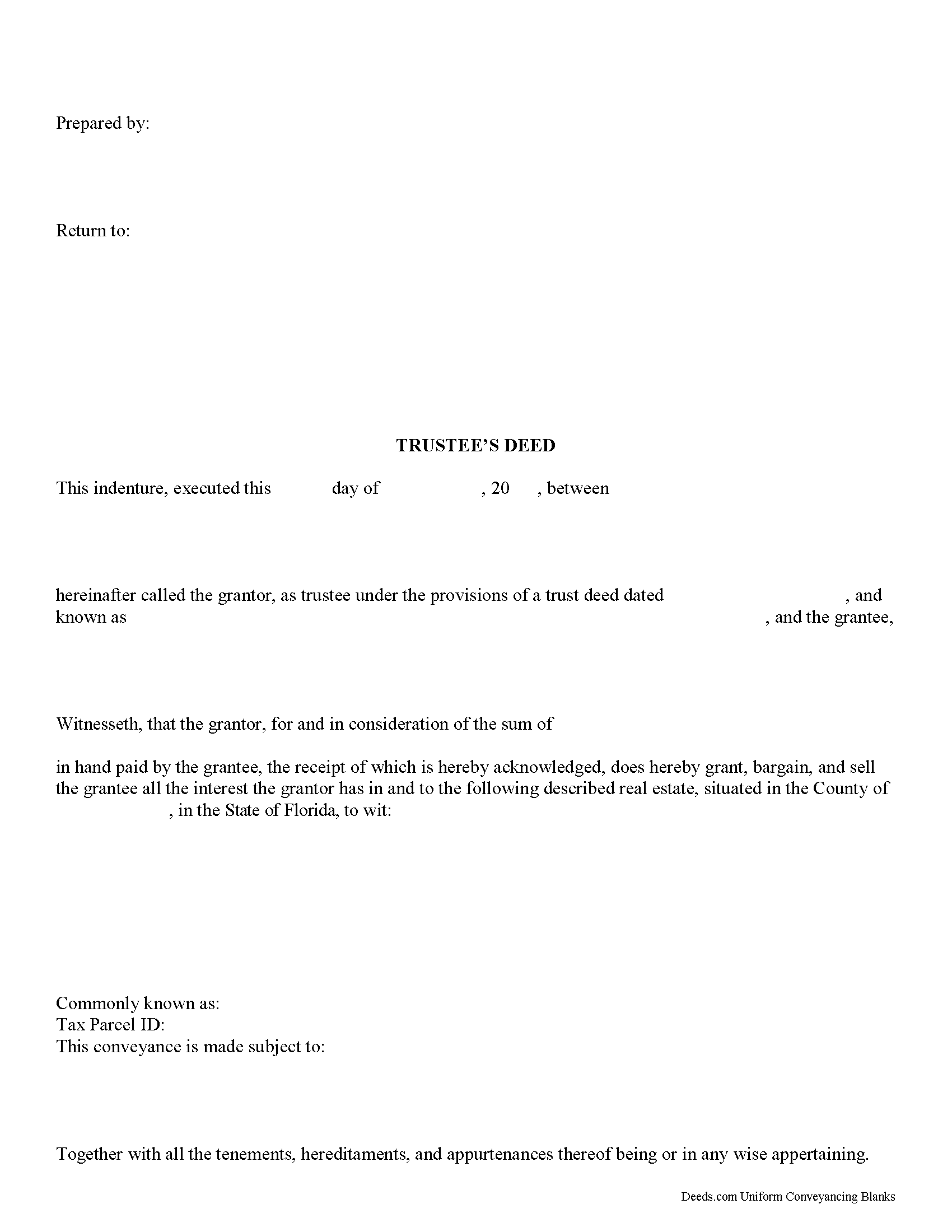 Florida Trustees Deed Forms