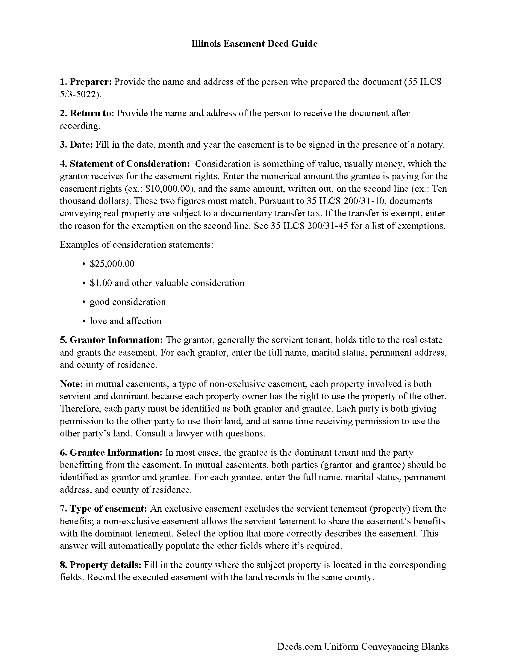 Dupage County Easement Deed Form Illinois