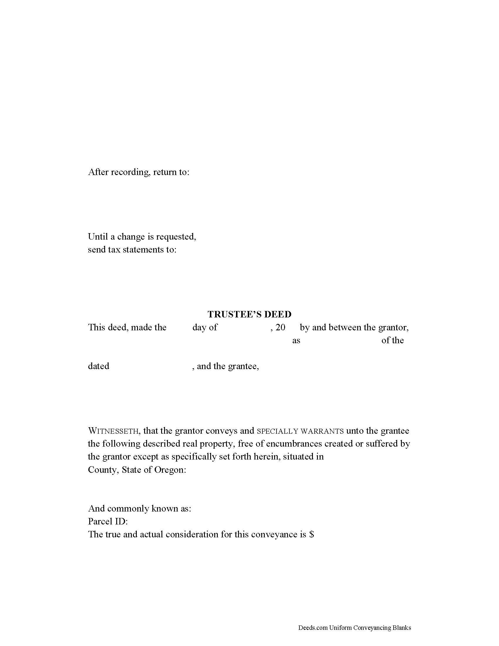 Oregon Trustee Deed Forms