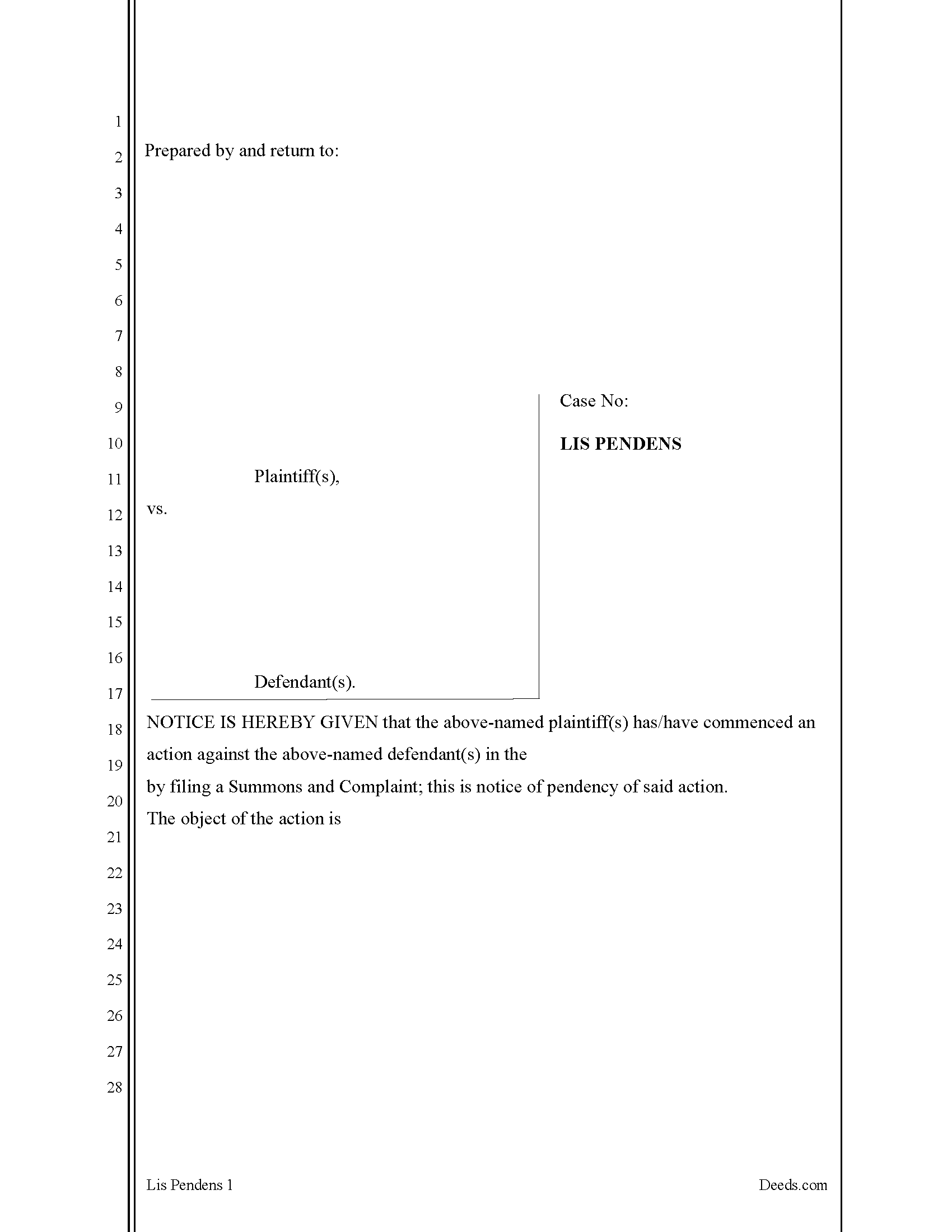 Lewis County Lis Pendens Form Washington