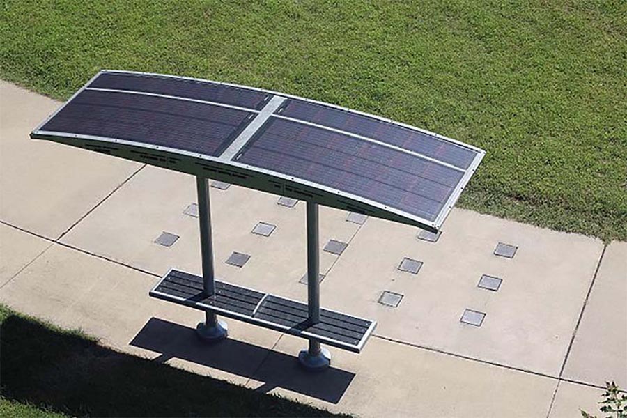 Solar Powered Benches Sit and Charge With Solar PV