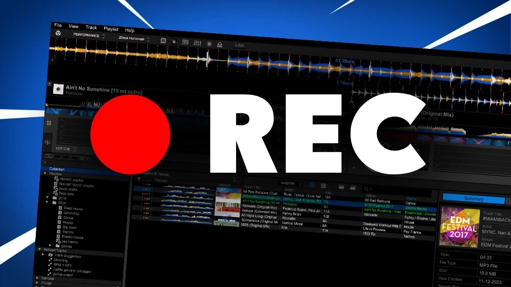 How to record with Rekordbox step by step screenshots DeeJay Plaza