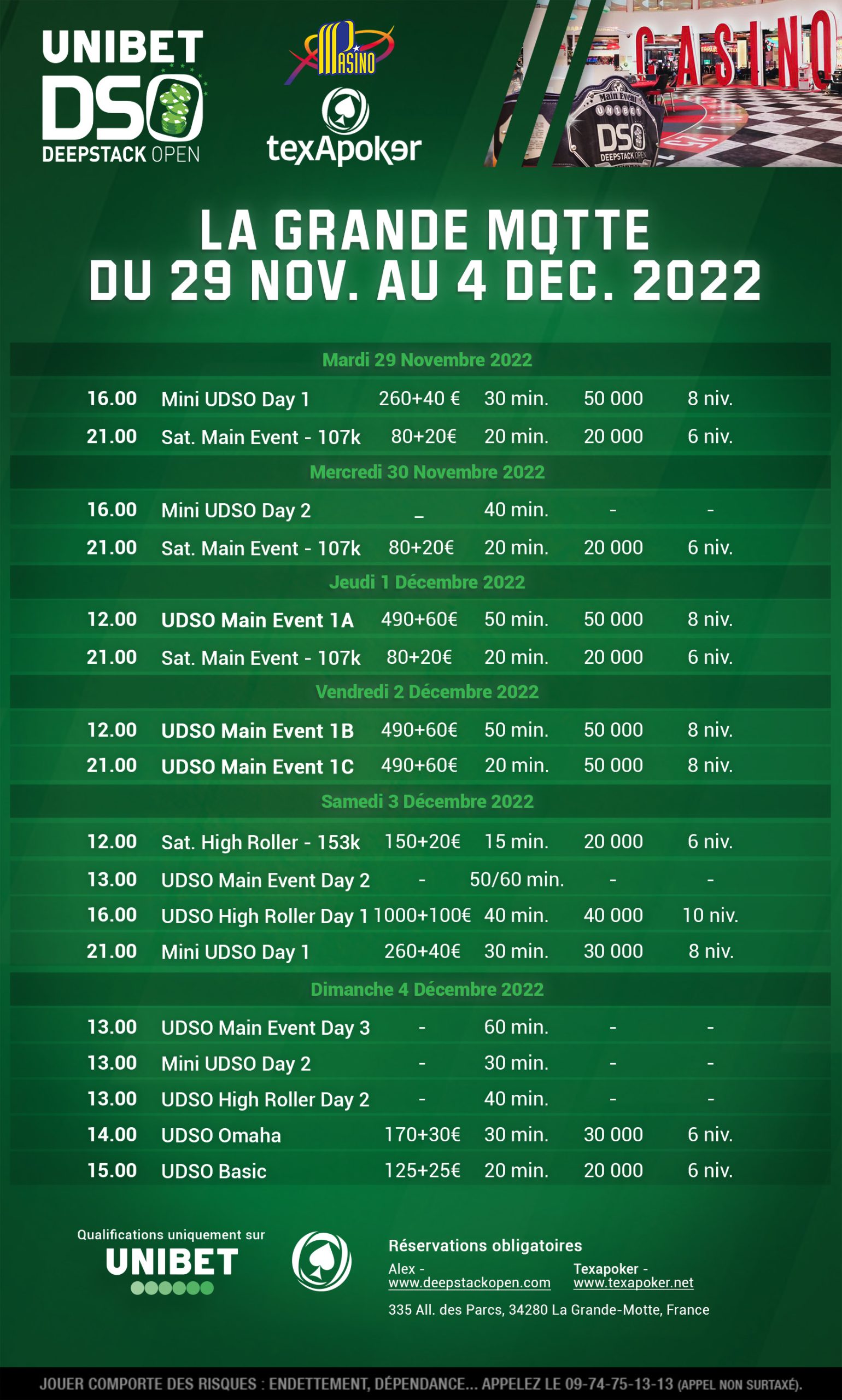 UDSO La Grande Motte 2022 Unibet DeepStack Open 2022