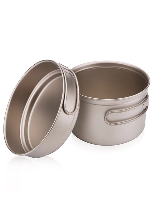 Titanium Alloy Pan Backpacking Pot with Foldable Handles Deermaple