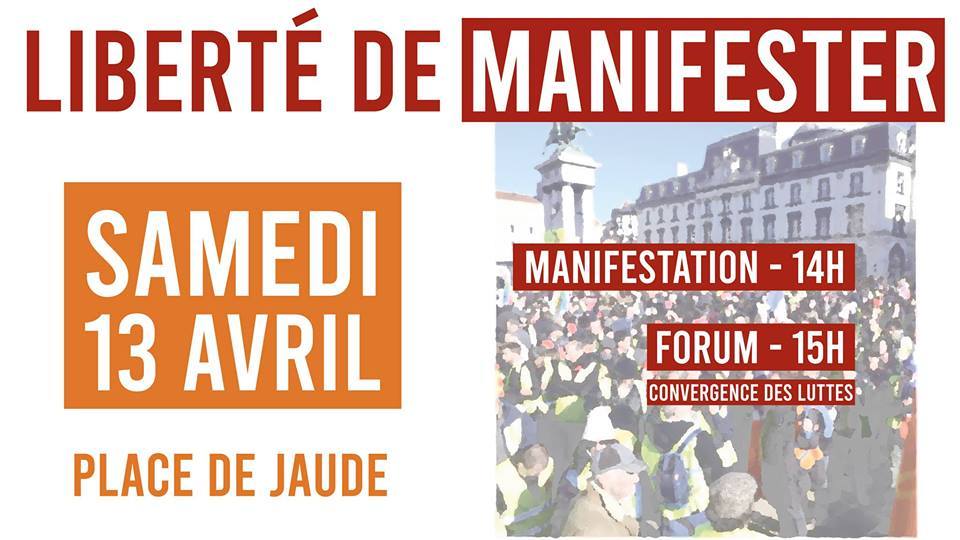 Manifestation pour la liberté de manifester Samedi 13 avril