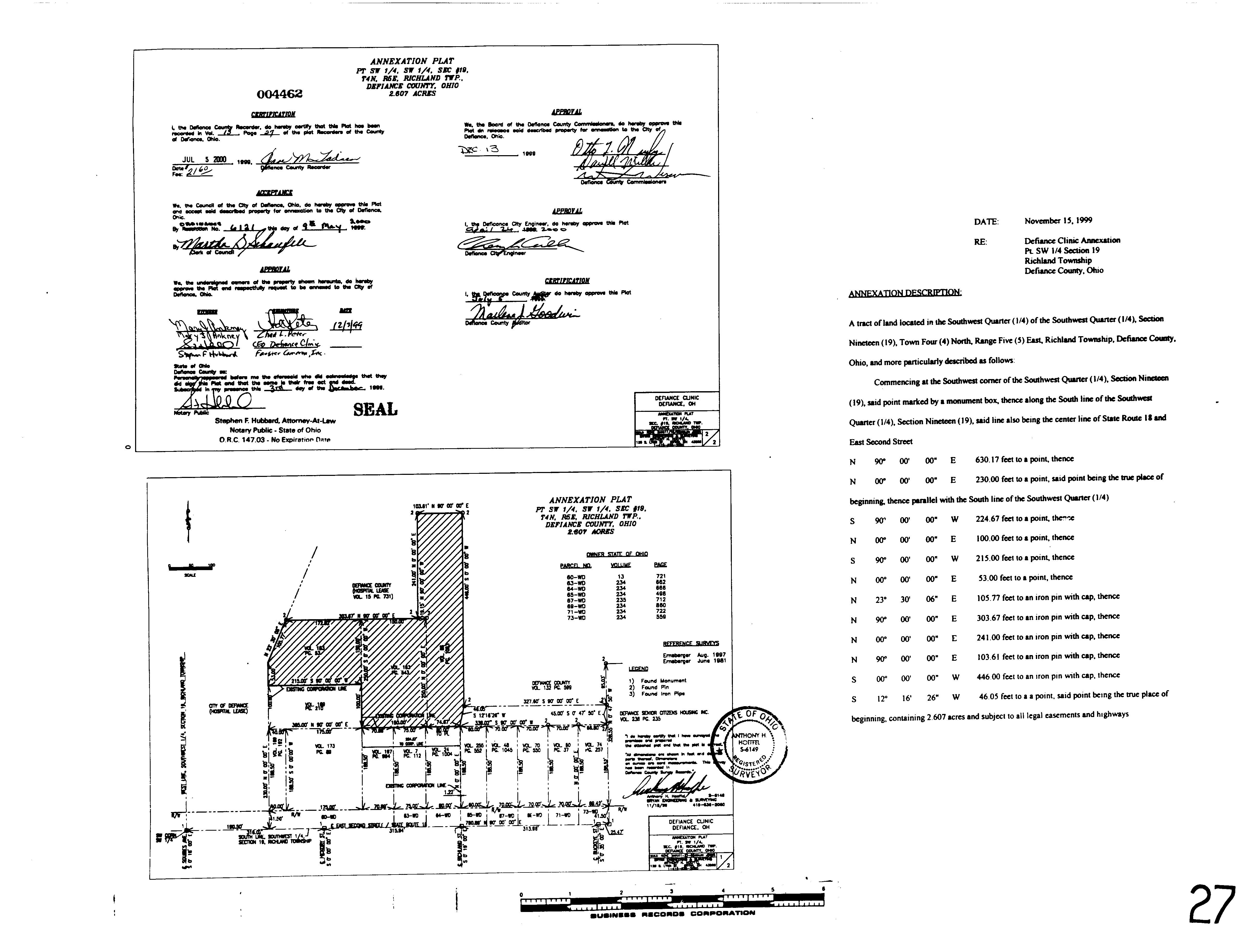 Annex Plat Richland Twp Sec 18 NW Manville Subdivision (Pages 136
