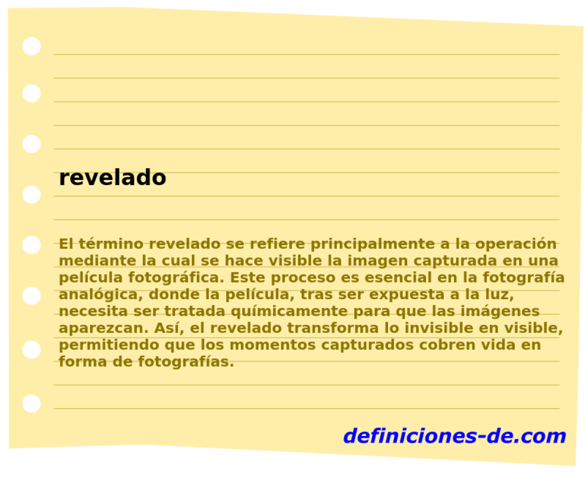 Revelado Significado de revelado
