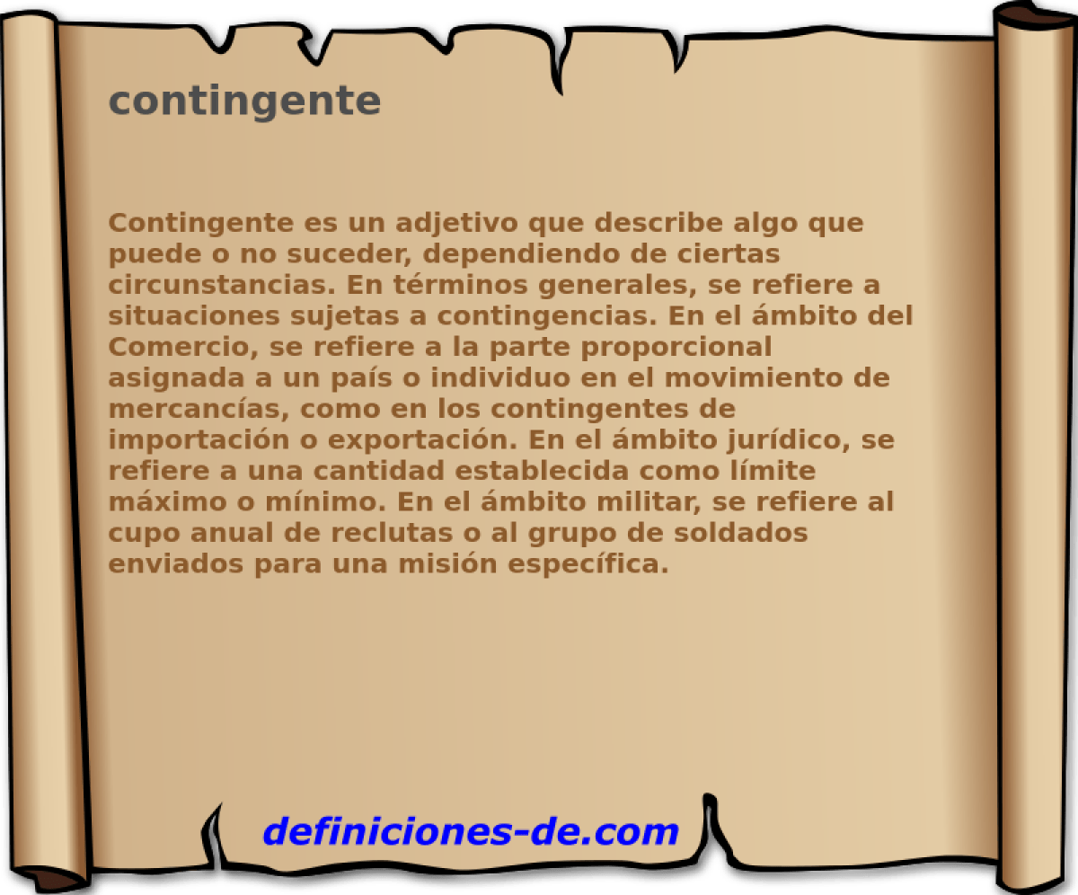 Contingente Significado de contingente