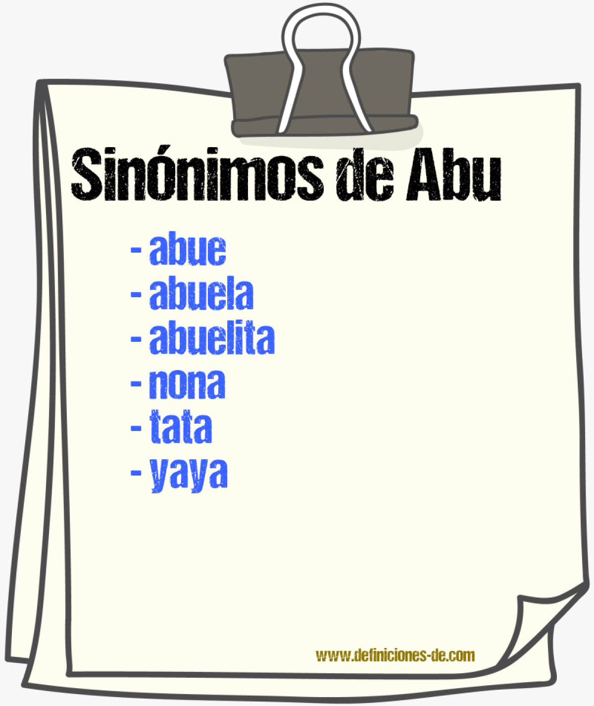 Sinónimos de abu