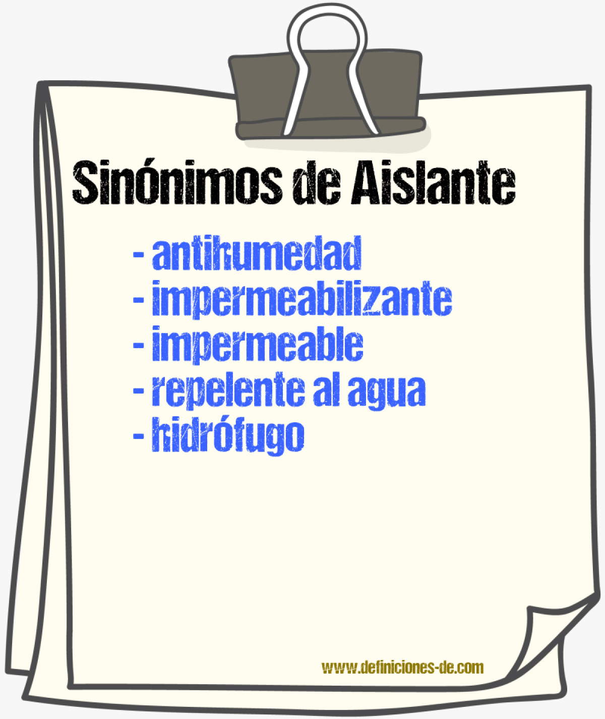 Sinónimos de aislante