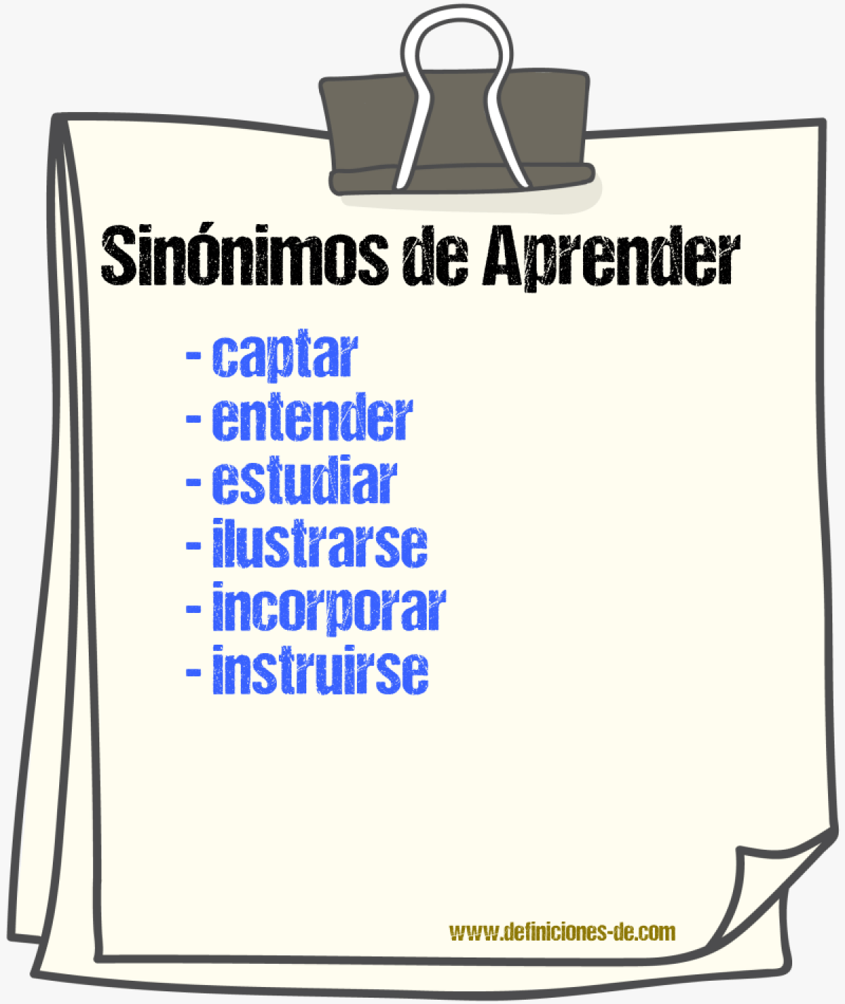 Sinónimos de «aprender»