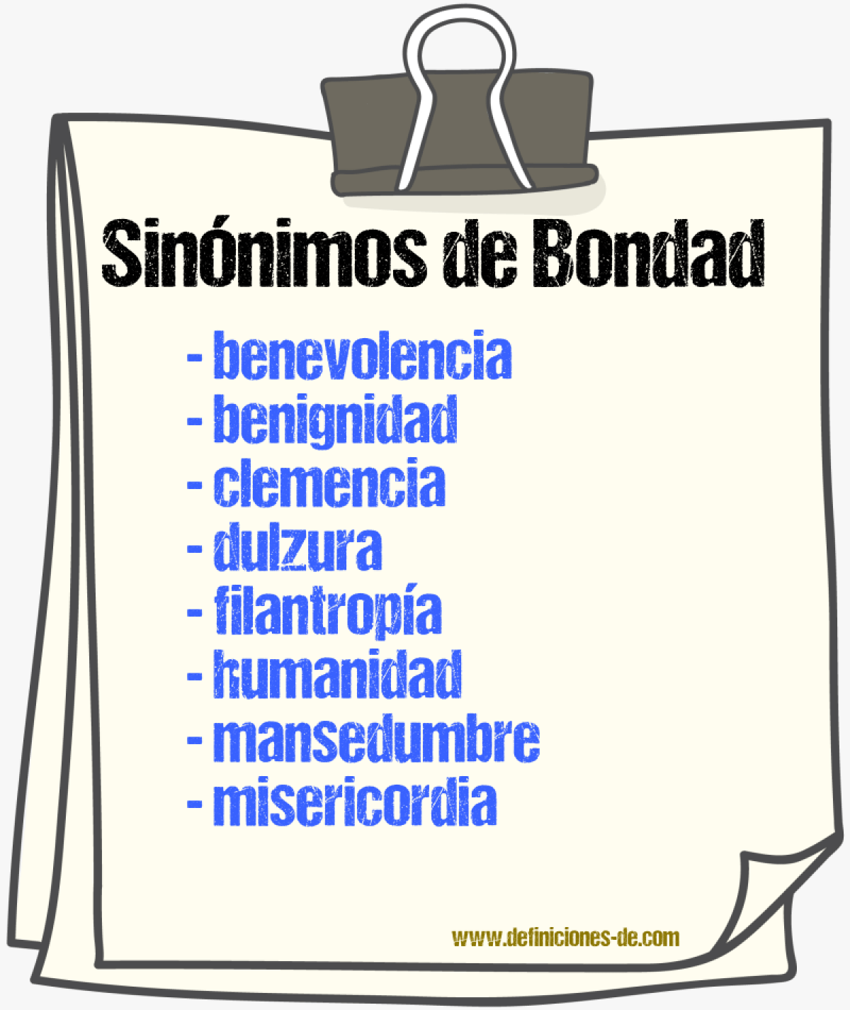 Sinónimos de bondad