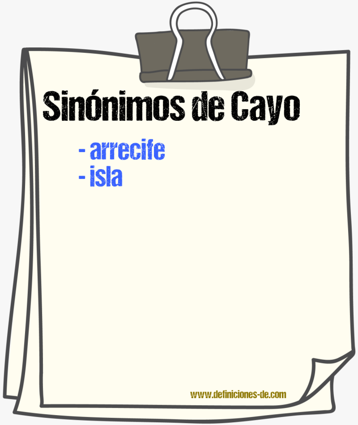 Sinónimos de cayo