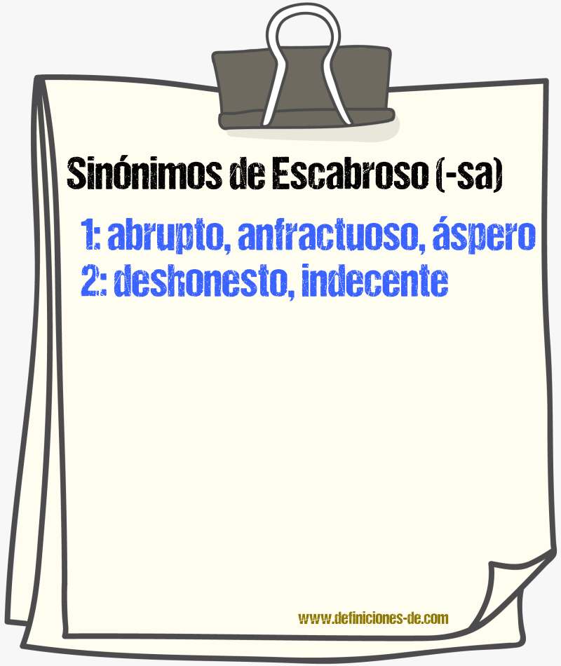 Sinónimos de escabroso