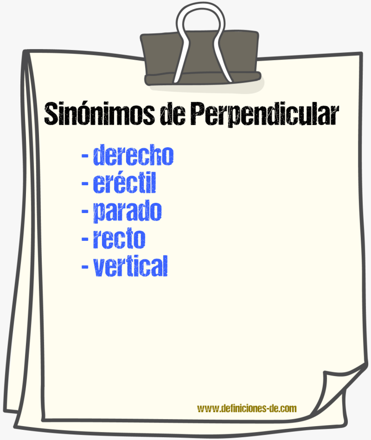 Sinónimos de perpendicular