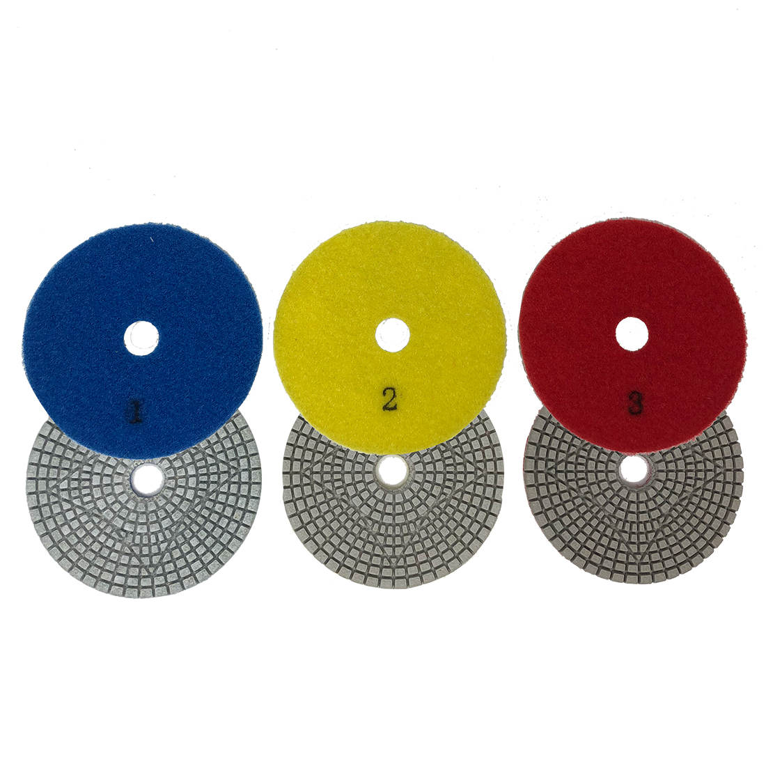 4 Inch Slayer 3 Step Ceramic and Porcelain Polishing Pads Position 2