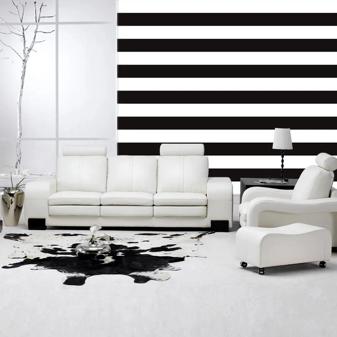 Black and White Horizontal Striped Wallpaper