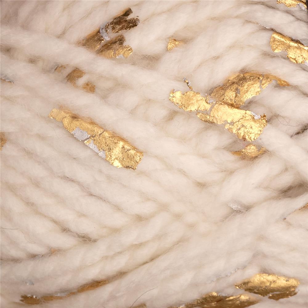 Gold leaf & fabrics, Lion Brand Gold Leaf Yarn, November 2015 Blog Delafee