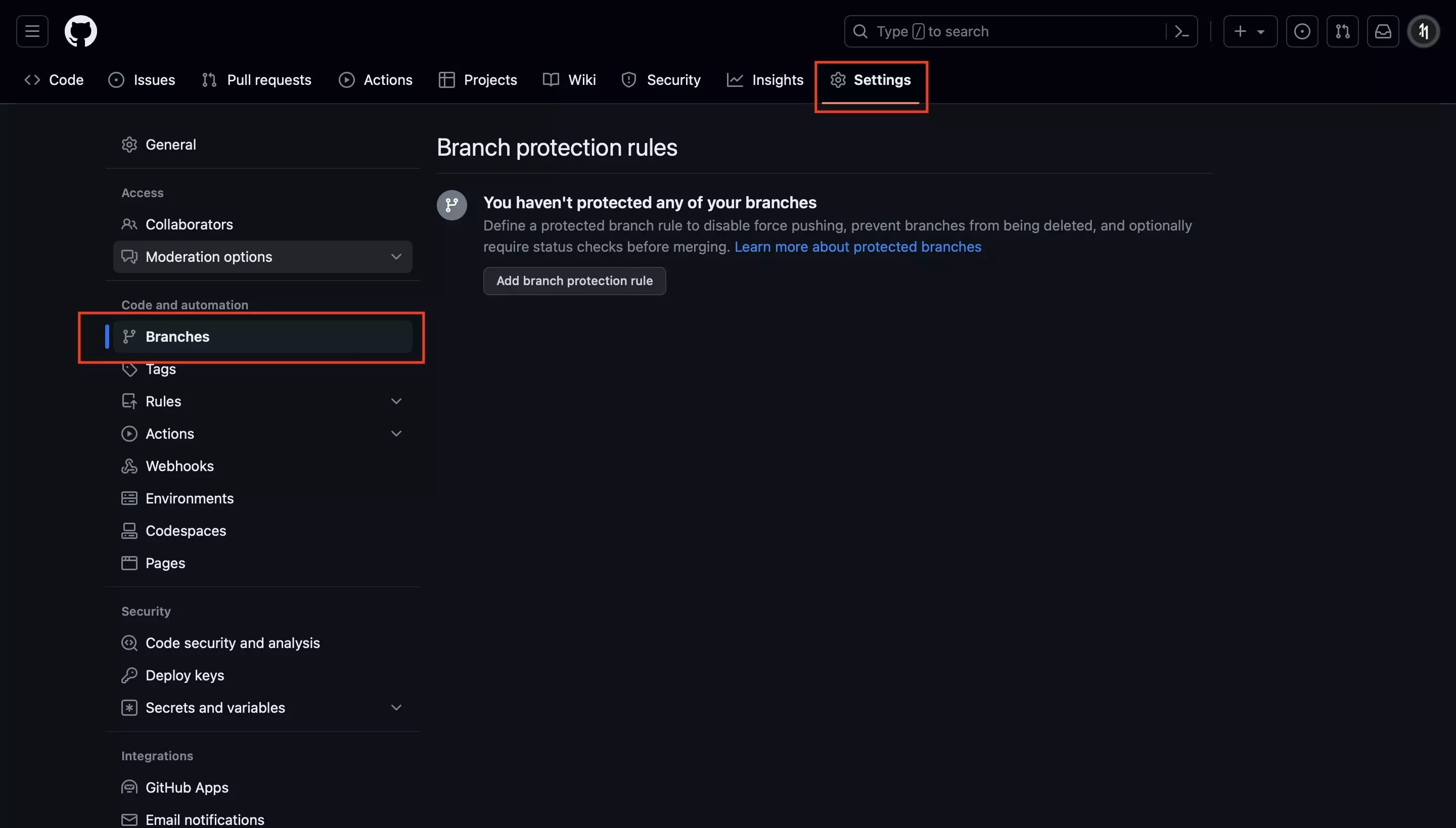 How to block commits and pushes to a branch in Github