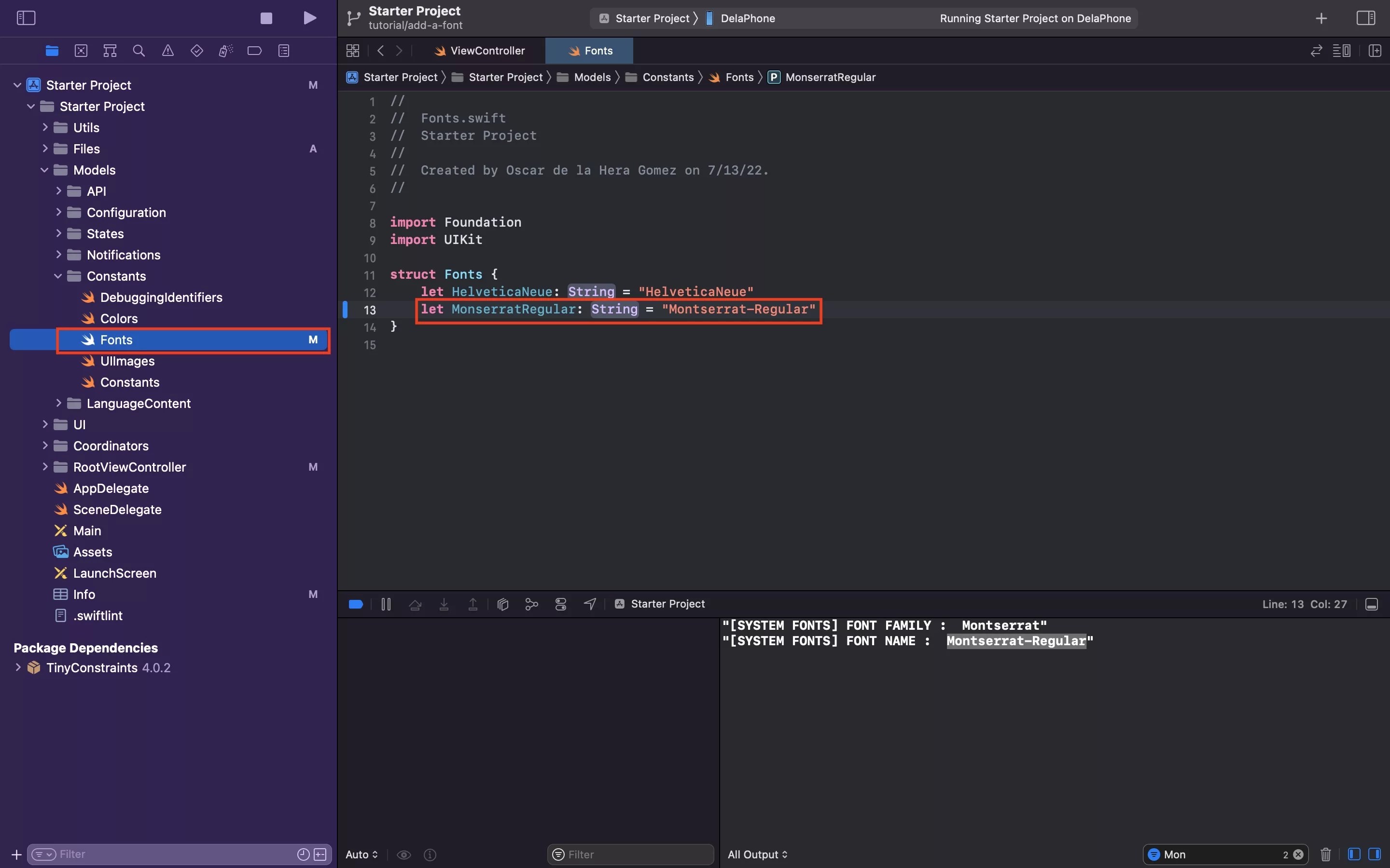 How to add a custom font to an XCode Project