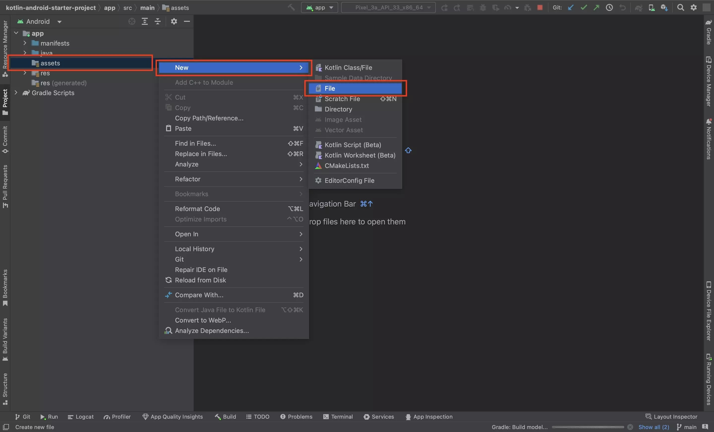 How to add a JSON file to an Android Studio project