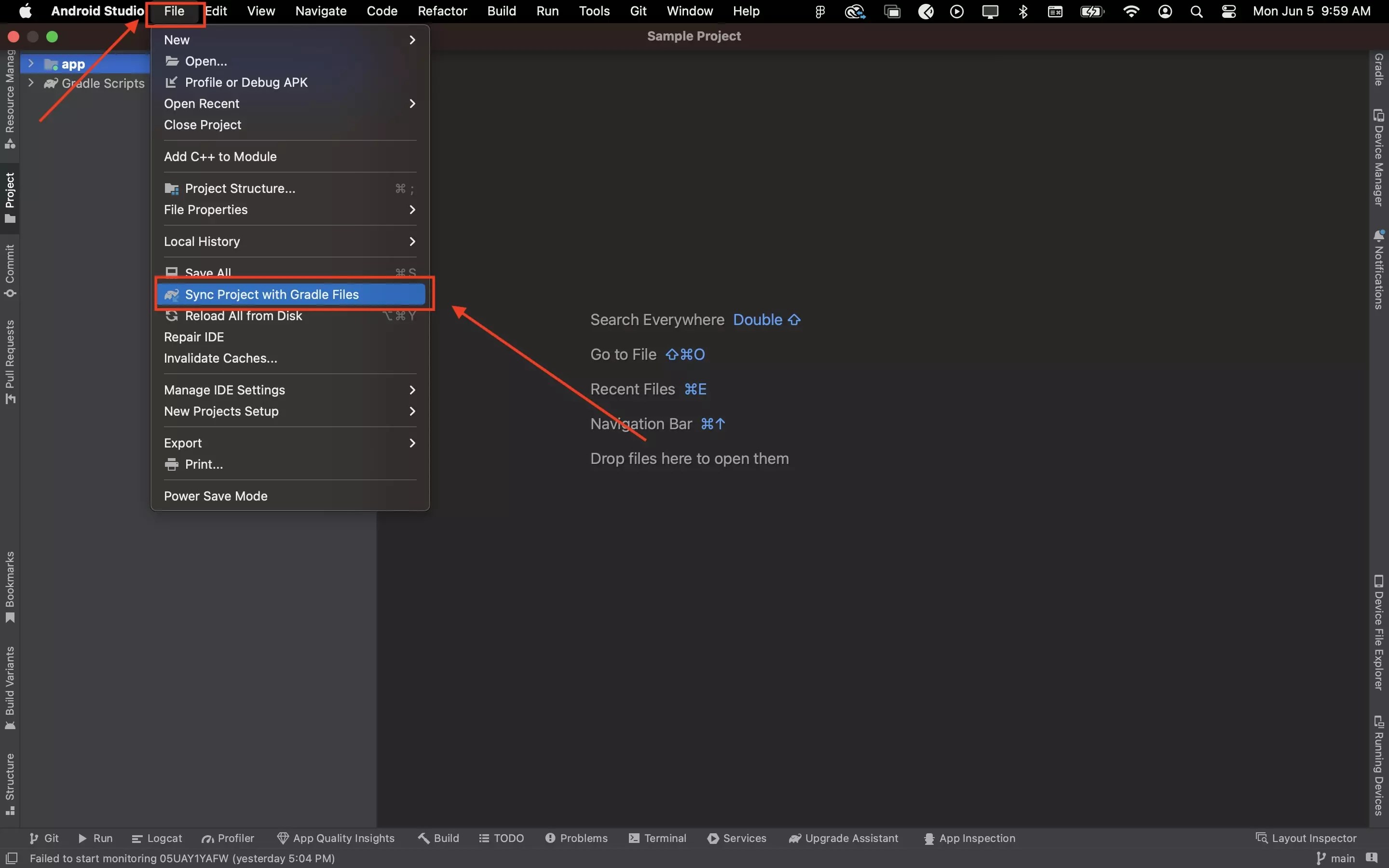 How to sync an Android project with its Gradle files in Android Studio