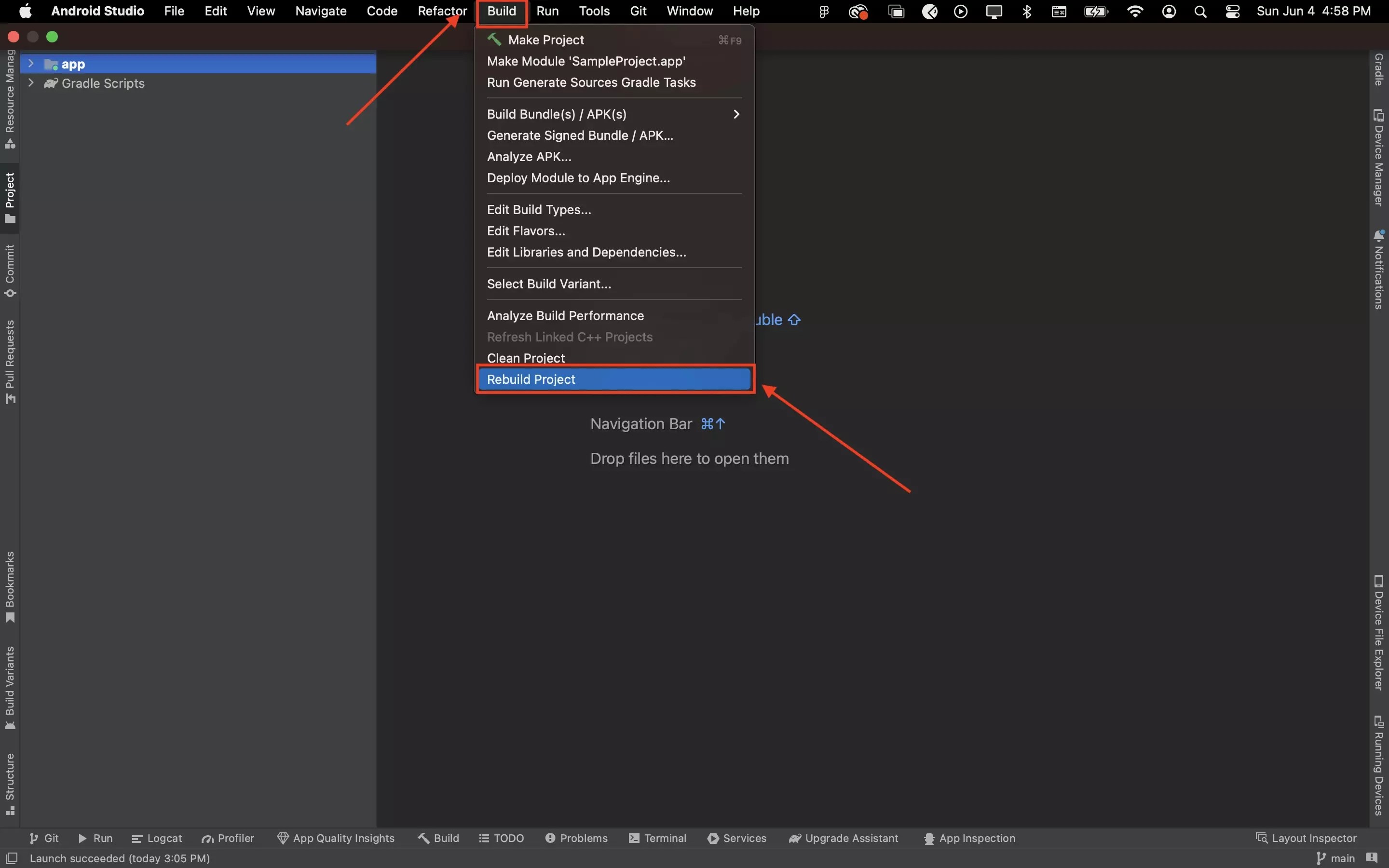 How to clean and rebuild an Android project in Android Studio