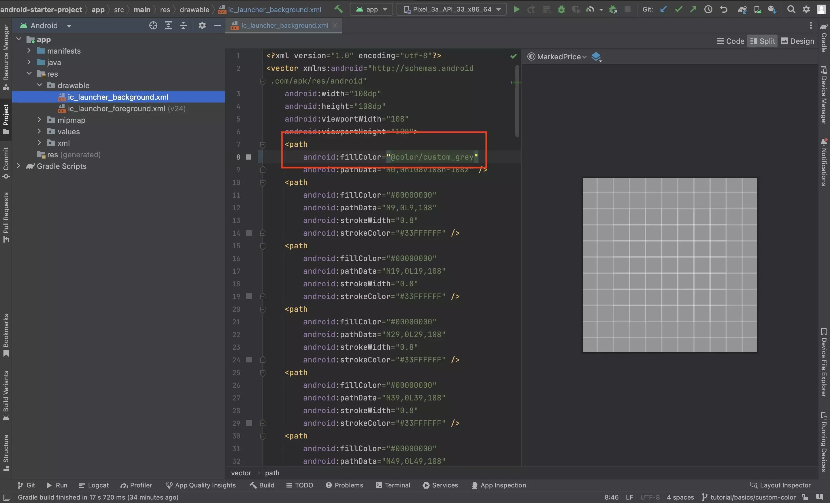 How to add and use custom colors in an Android project