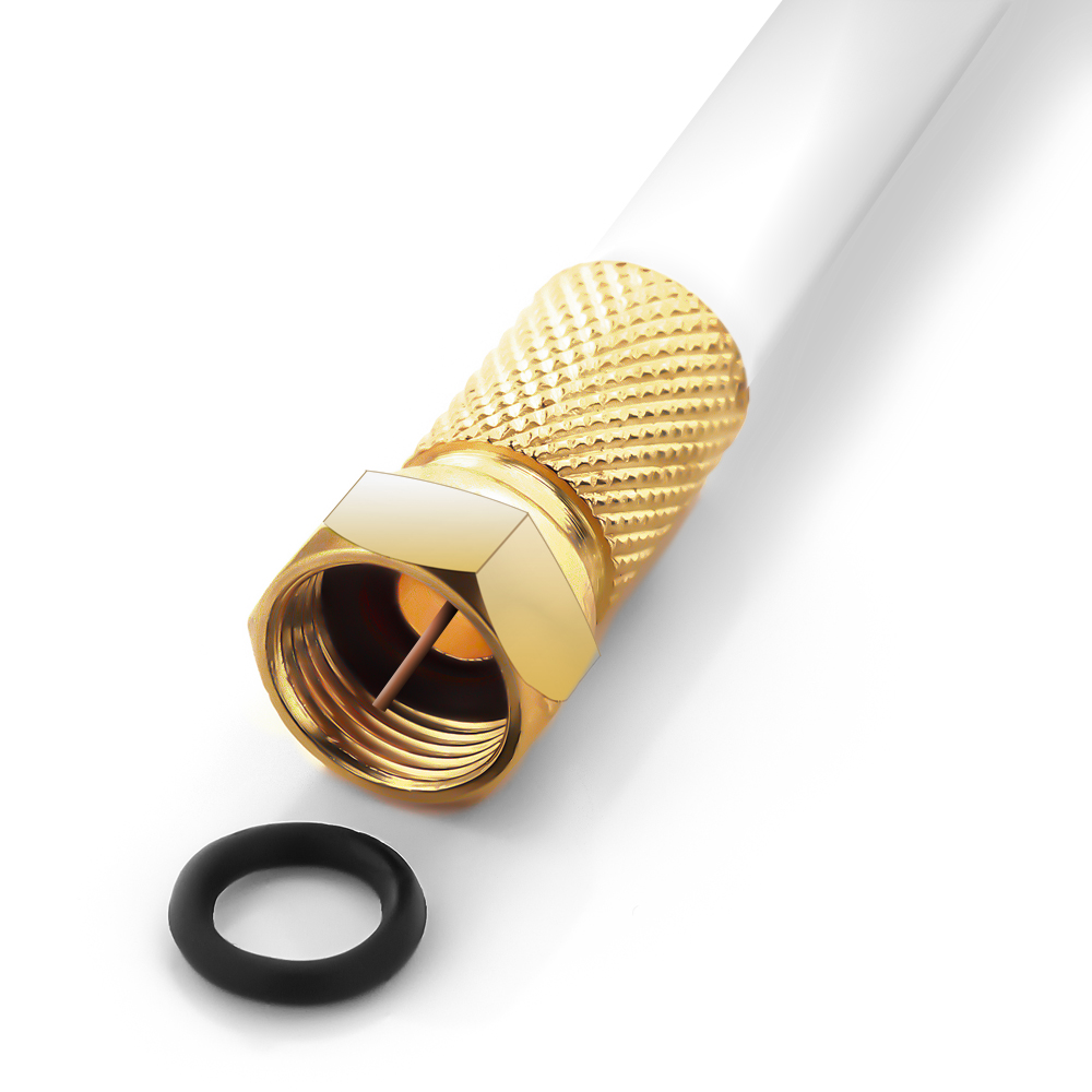 deleyCON SAT Koaxial Kabel 4fach geschirmt inkl. 10x vergoldete F