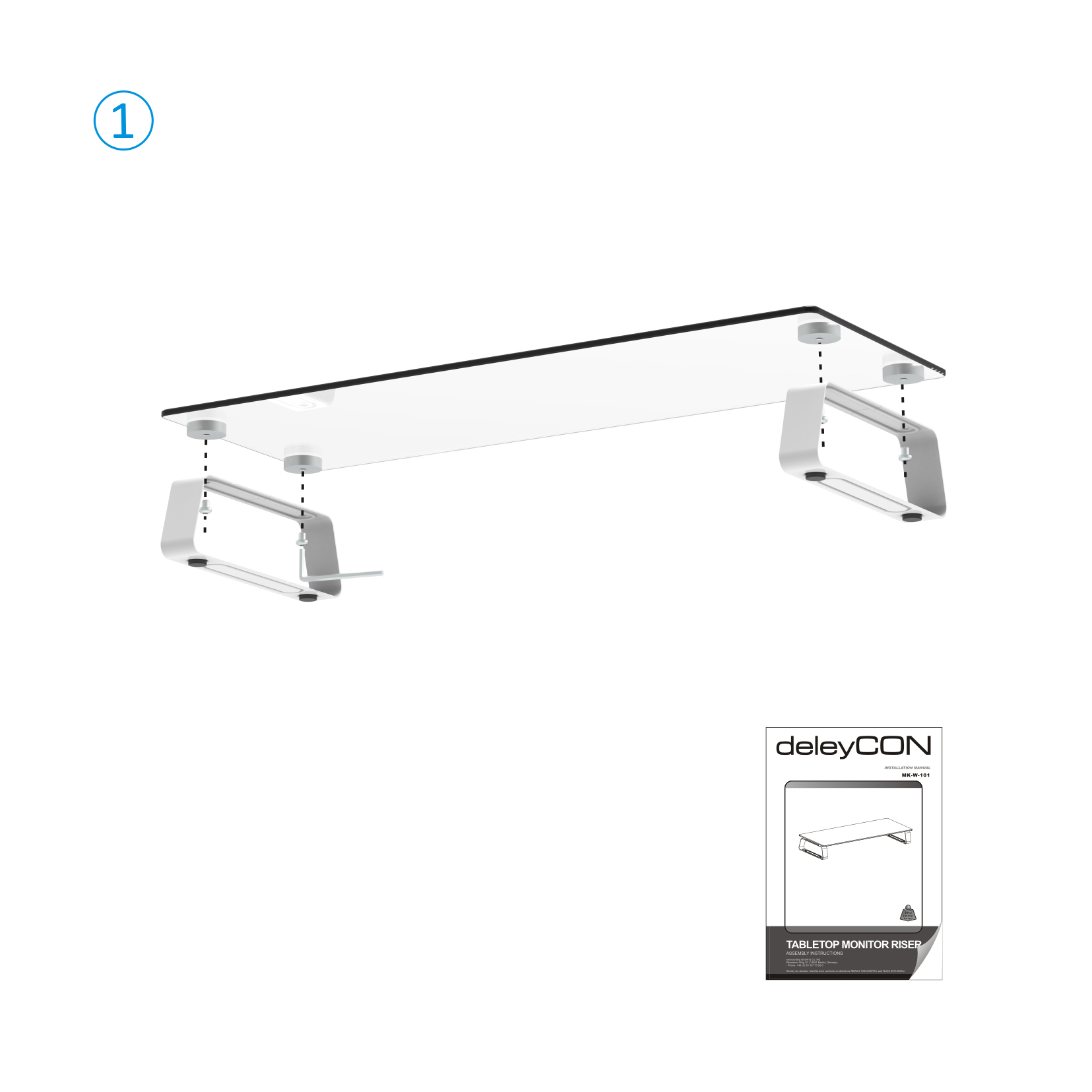 deleyCON Monitor Stand Untersatz Erhöhung
