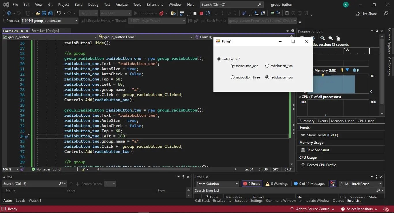 How to Group the Radio Buttons in C Delft Stack