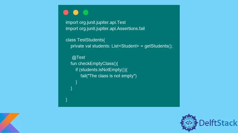 Inferir implícitamente el tipo de método fallido en JUnit 5 Delft Stack