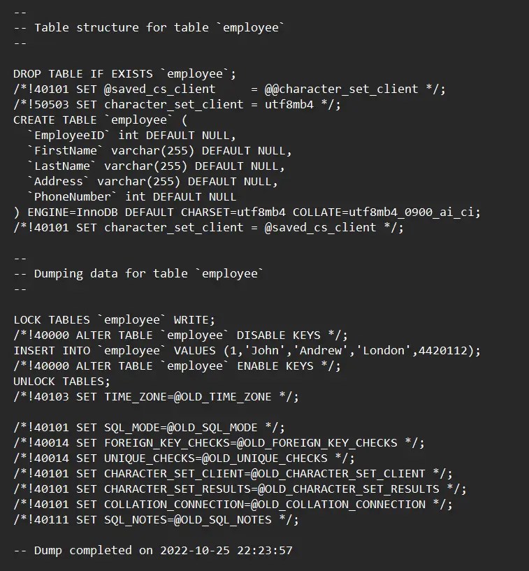 How to Backup a Single Table Using Mysqldump Delft Stack