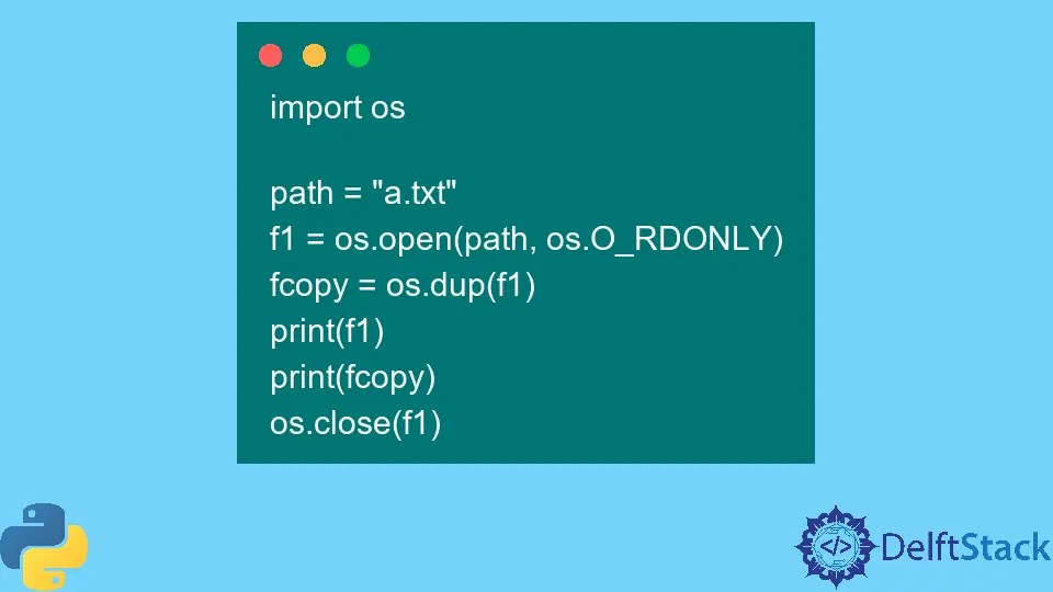 Python os.dup() Method Delft Stack