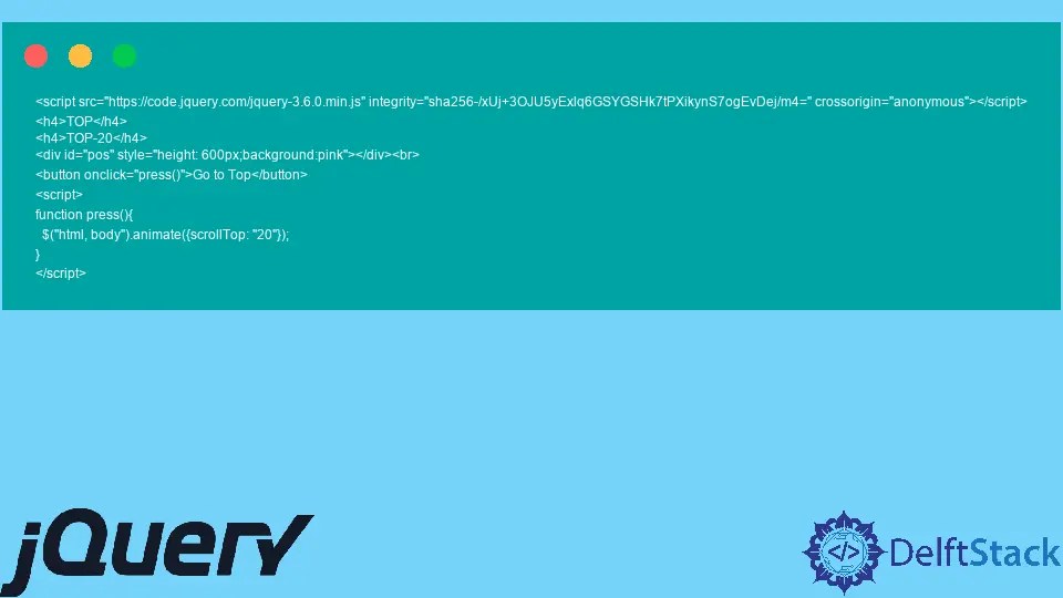 How to Animate Scrolling in jQuery Delft Stack