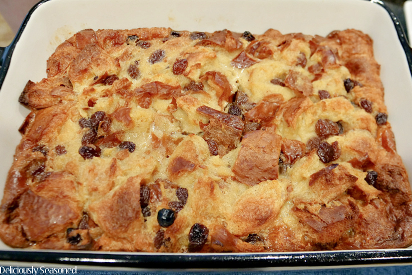 Cinnamon Raisin Bread Pudding Deliciously Seasoned